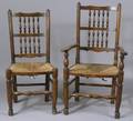Assembled Set of Eleven English Yorkshirestyle Elmwood Chairs