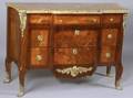 Louis XVXVI Style Giltbronze Mounted Marbletop Tulipwood Commode