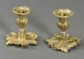 Pair of Louis XVstyle Bronze Dwarf Candlesticks