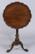 Mid Georgian Carved Mahogany Tilttop Tea Table