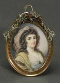 Continental Miniature Portrait on Ivory of a Lady