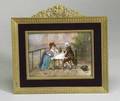 French Enamel Plaque of a Courting Couple
