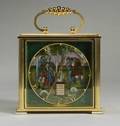 Swiss Gilt Metal and EnamelFaced Carriage Timepiece