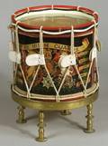 English Export Decorative Regimental Drum End Table