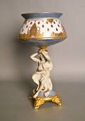 Porcelain urn with Parian figural column