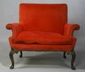 Georgianstyle Mahogany and Red Velvet Upholstered Great Chair