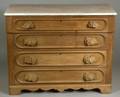 American Victorian Oak and Marbletop Four Drawer Chest