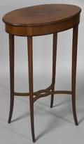 Regency Inlaid Mahogany Oval Work Table