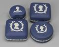 Four Wedgwood Royal Blue Jasper Boxes and Covers
