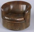 Modern Design Rosewood Veneered Barrel Chair
