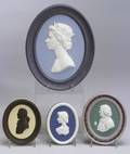 Four Wedgwood Solid Jasper SelfFramed Oval Portrait Plaques