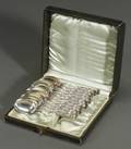 Boxed Set of Tiffany  Co Sterling Iris Patterned Demitasse Spoons