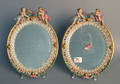 Pair of porcelain mirrors