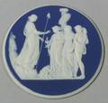 Wedgwood Dark Blue Jasper Dip Polished Edge Medallion