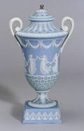 Wedgwood Three Color Jasper Dip Diceware Vase and Cover