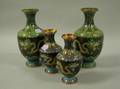 Two Pairs of Cloisonne Dragon Vases