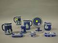 Ten Small Wedgwood Dark Blue Jasperware Items