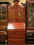 Chinoiserie Red Painted Secretary