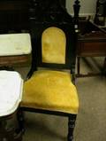 Pair of Gothic Revival Black Painted Oak Side Chairs