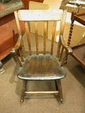 Classical Caned Birch Rocker and a Thumbback Armrocker