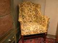 Small Georgianstyle Upholstered Mahogany Wing Chair