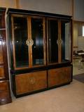 Contemporary Chinesestyle Lacquer and Burl Veneer Display Cabinet