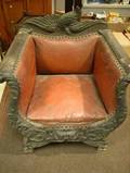 Centennial Upholstered Carved Eagle and PawFoot Tub Chair