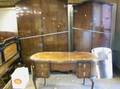English Art Moderne Rosewood Veneer Armoire Chiffonier and Mirrored Dressing Table