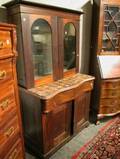 Victorian Rosewood Veneer and Parquetry Book Cabinet