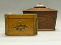 Two Walnut and Inlaid Fruitwood Tea Caddies