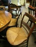 Set of Six Fancy Balloon Rush Seat Side Chairs