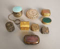 Nine miscellaneous pill and trinket boxes