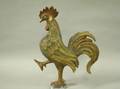 Carved and Painted Wooden Rooster Wall Plaque