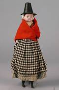Wax over Papiermache Welsh Lady Doll