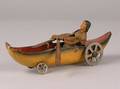 Papiermache Toy Boat with Doll