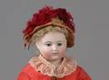 Hurettype Bisque Shoulder Head Lady Doll with Painted Eyes