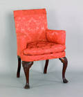 George II mahogany upholstered easy chair ca 1750