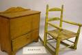 Group of Doll Chairs and a Blanket Chest