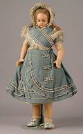 Large Montanari Poured Wax Doll in Original Clothing