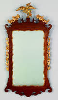 Chippendale mahogany and parcel gilt looking glass ca 1760
