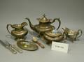 Reed  Barton ThreePiece Sterling Silver Tea Set and Fortyfive Pieces of Assorted Sterling and Plated Flatware and a Sauceboat and Un