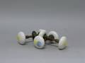 Three Sets of White Porcelain Doorknobs
