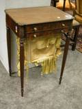 Mahogany and Mahogany Veneer TwoDrawer Sewing Stand