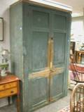 Green Painted Pine FourDoor Cupboard