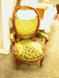 Rococo Revival Upholstered Walnut Gentlemans Chair