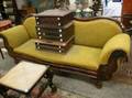 Late Classical Upholstered Mahogany Veneer Sofa