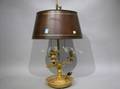 Louis XVI Style Gilt Bronze Bouilotte Lamp with Tole Shade