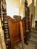 Classical Carved Stained Maple Tall Post Bed