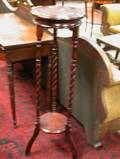 Twistturned Mahogany Plant Stand and an Empire Mahogany Veneer Mirror