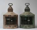 Pair of Iron and Glass Ships Lanterns